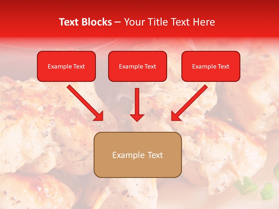 A Plate Of Chicken Skewers With Tomatoes And Ketchup PowerPoint Template