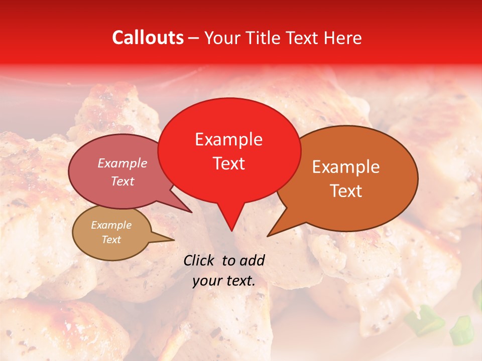 A Plate Of Chicken Skewers With Tomatoes And Ketchup PowerPoint Template
