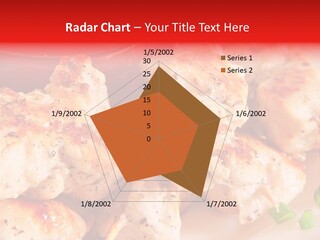 A Plate Of Chicken Skewers With Tomatoes And Ketchup PowerPoint Template