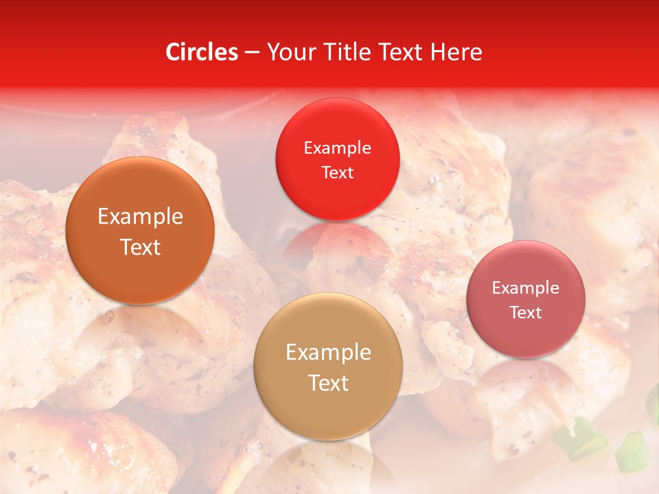A Plate Of Chicken Skewers With Tomatoes And Ketchup PowerPoint Template