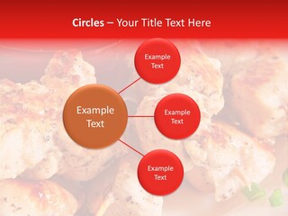 A Plate Of Chicken Skewers With Tomatoes And Ketchup PowerPoint Template