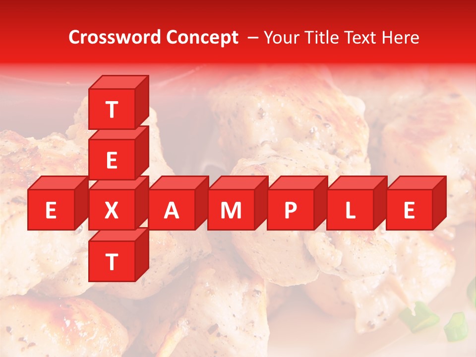 A Plate Of Chicken Skewers With Tomatoes And Ketchup PowerPoint Template