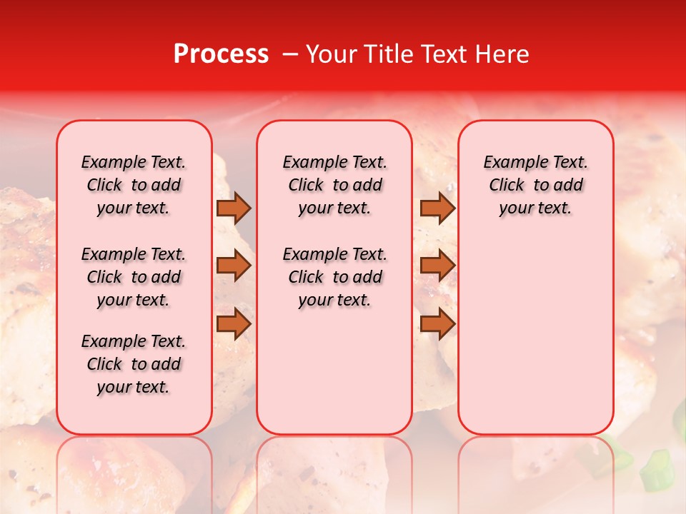 A Plate Of Chicken Skewers With Tomatoes And Ketchup PowerPoint Template