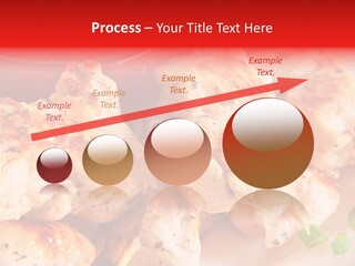 A Plate Of Chicken Skewers With Tomatoes And Ketchup PowerPoint Template