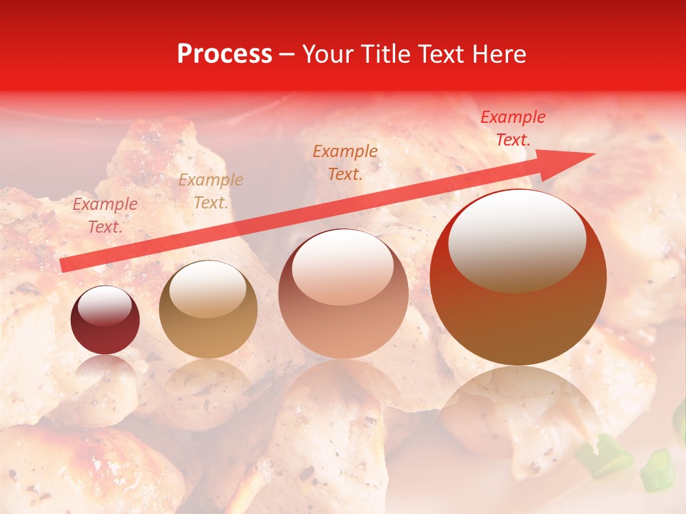 A Plate Of Chicken Skewers With Tomatoes And Ketchup PowerPoint Template