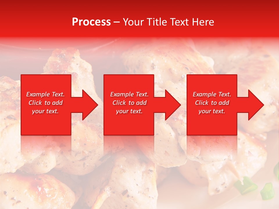 A Plate Of Chicken Skewers With Tomatoes And Ketchup PowerPoint Template