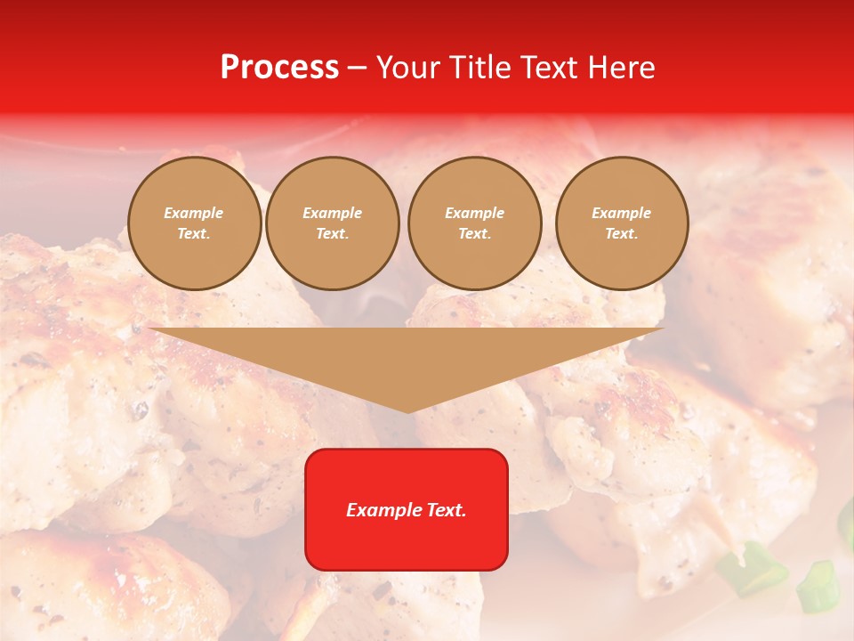 A Plate Of Chicken Skewers With Tomatoes And Ketchup PowerPoint Template