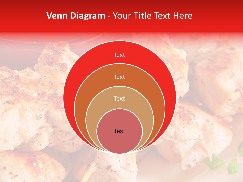A Plate Of Chicken Skewers With Tomatoes And Ketchup PowerPoint Template