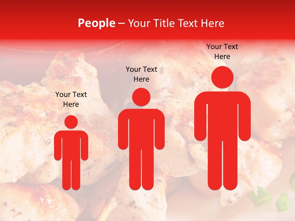 A Plate Of Chicken Skewers With Tomatoes And Ketchup PowerPoint Template