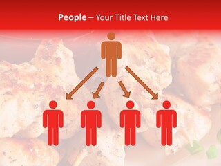 A Plate Of Chicken Skewers With Tomatoes And Ketchup PowerPoint Template