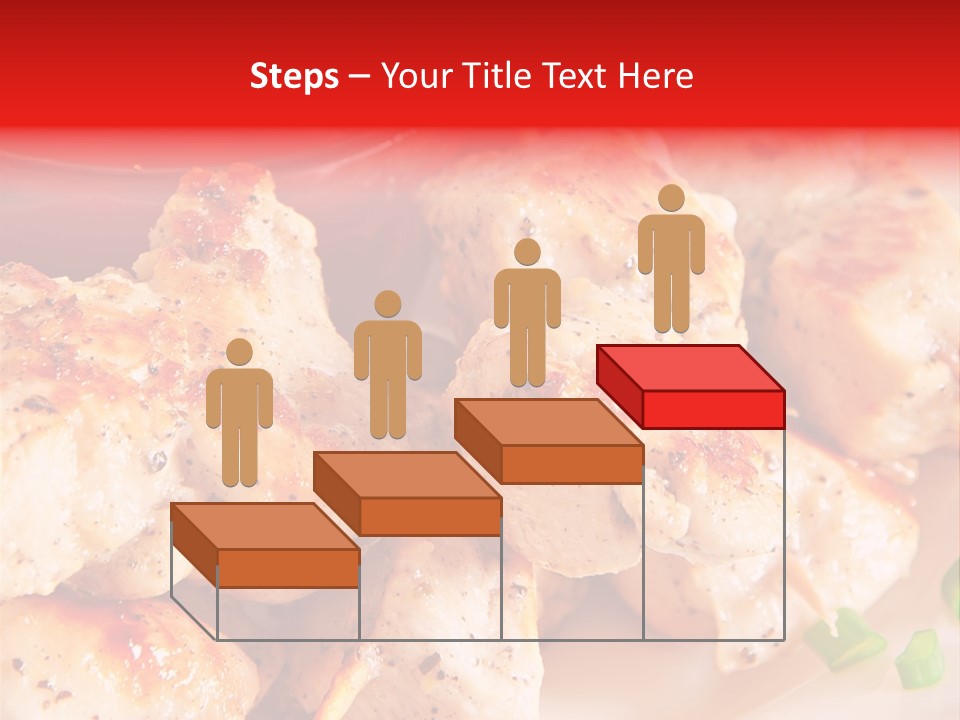 A Plate Of Chicken Skewers With Tomatoes And Ketchup PowerPoint Template