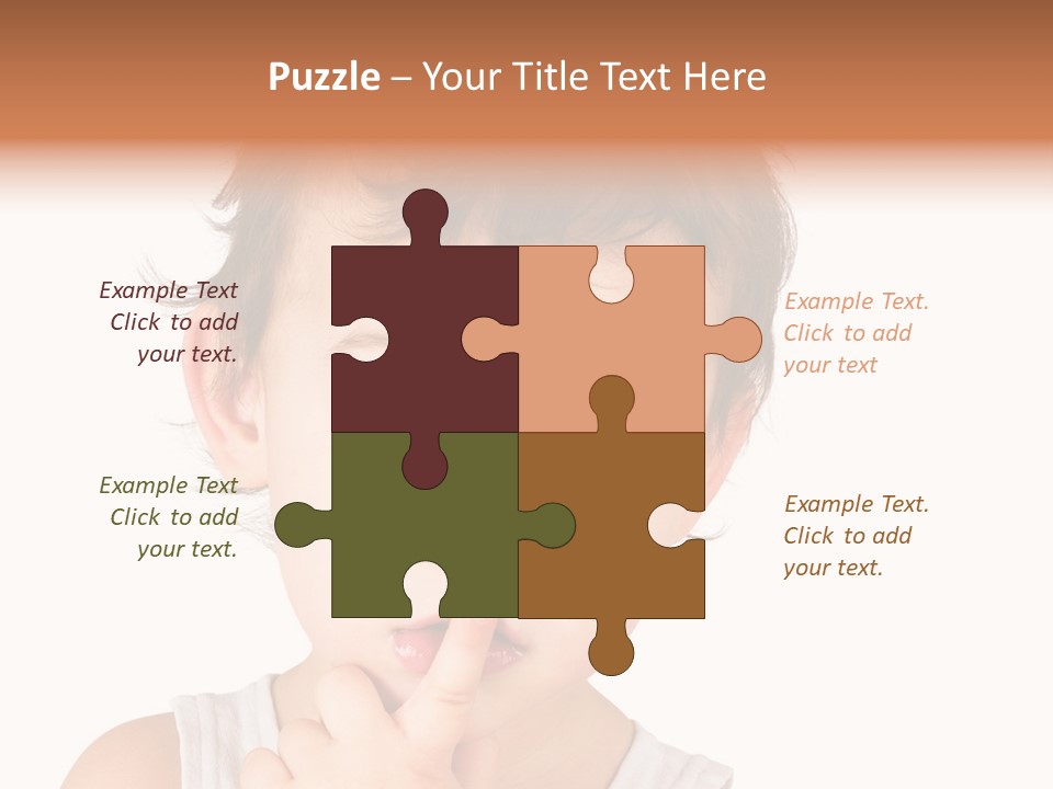 Cut Contemplating Child PowerPoint Template