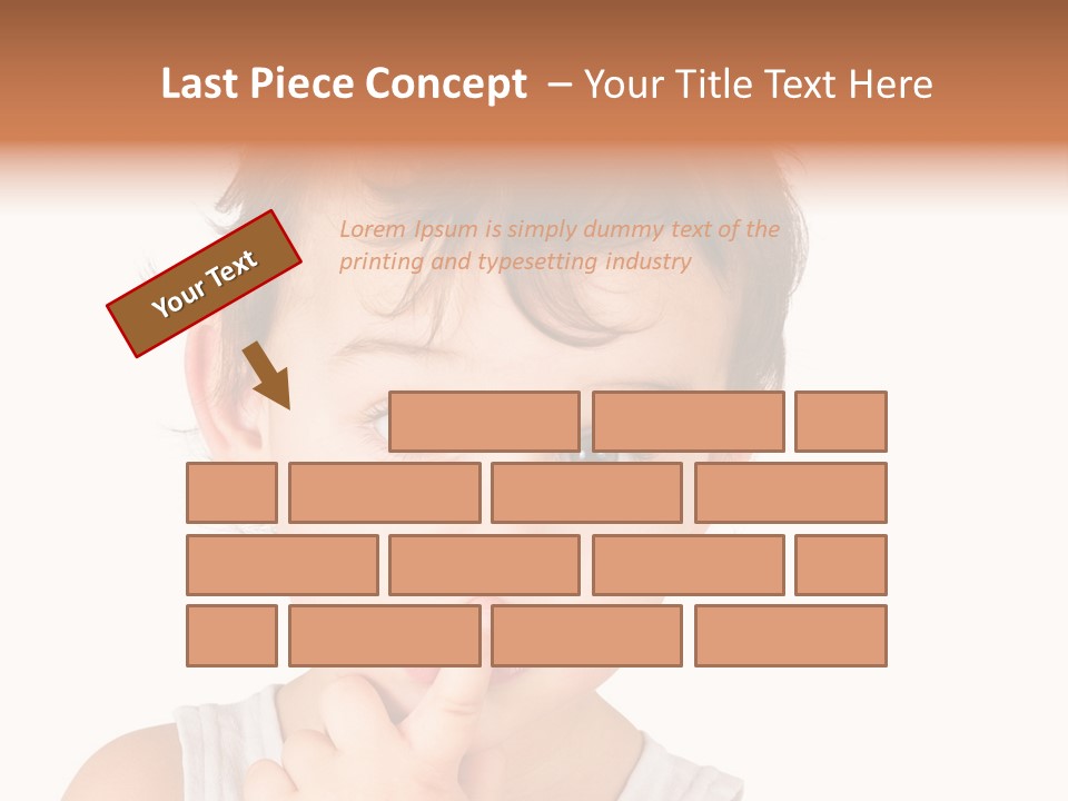 Cut Contemplating Child PowerPoint Template