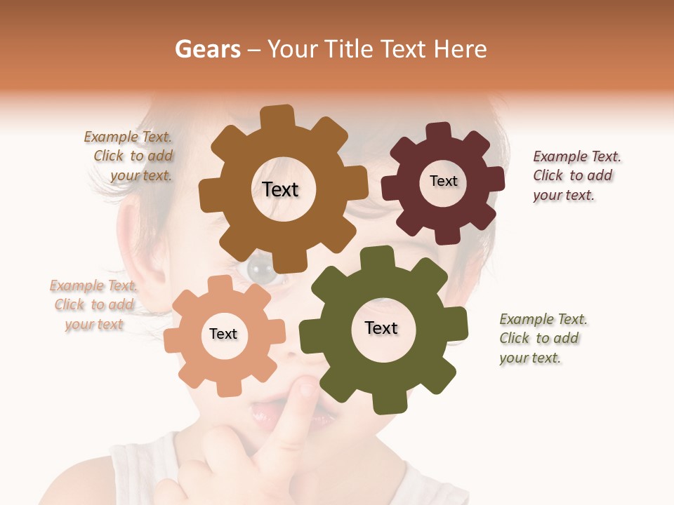 Cut Contemplating Child PowerPoint Template