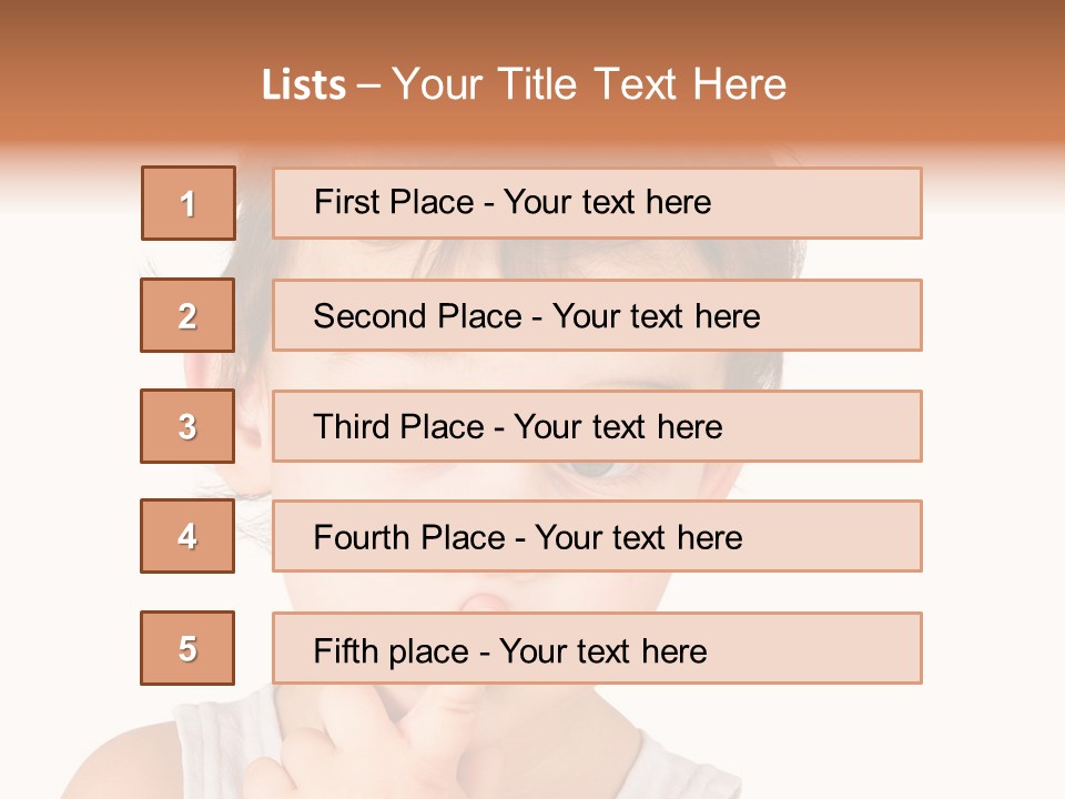Cut Contemplating Child PowerPoint Template