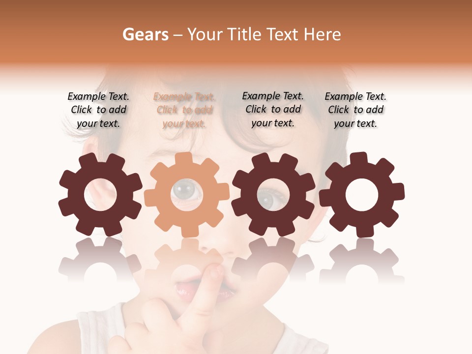 Cut Contemplating Child PowerPoint Template