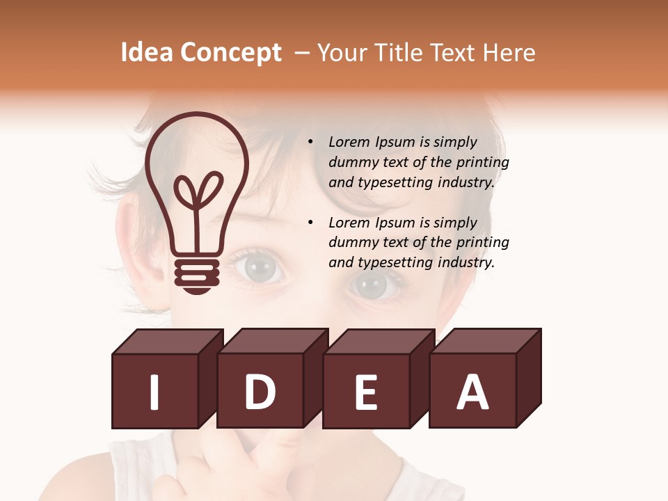 Cut Contemplating Child PowerPoint Template