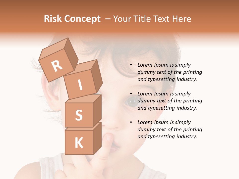 Cut Contemplating Child PowerPoint Template