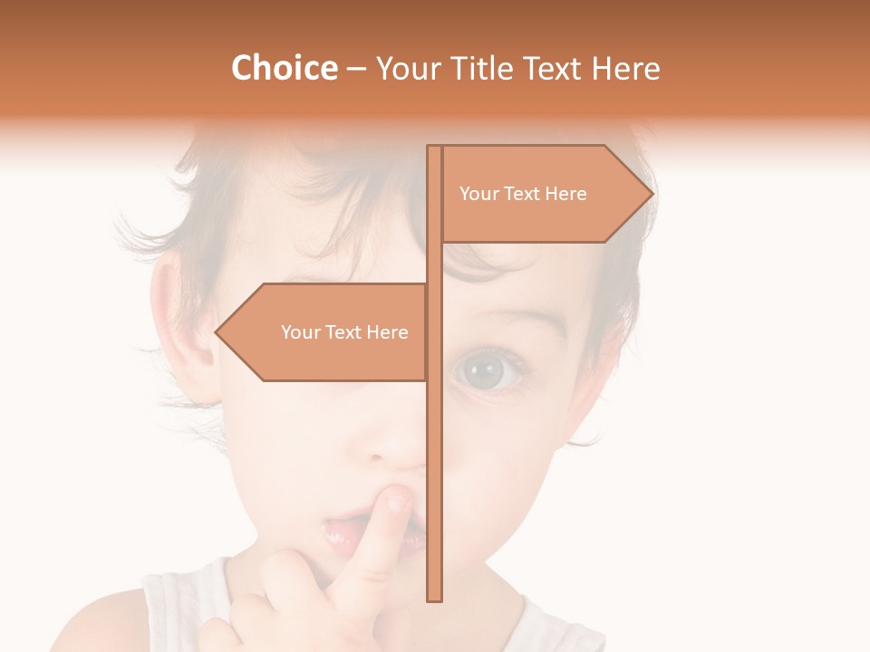 Cut Contemplating Child PowerPoint Template