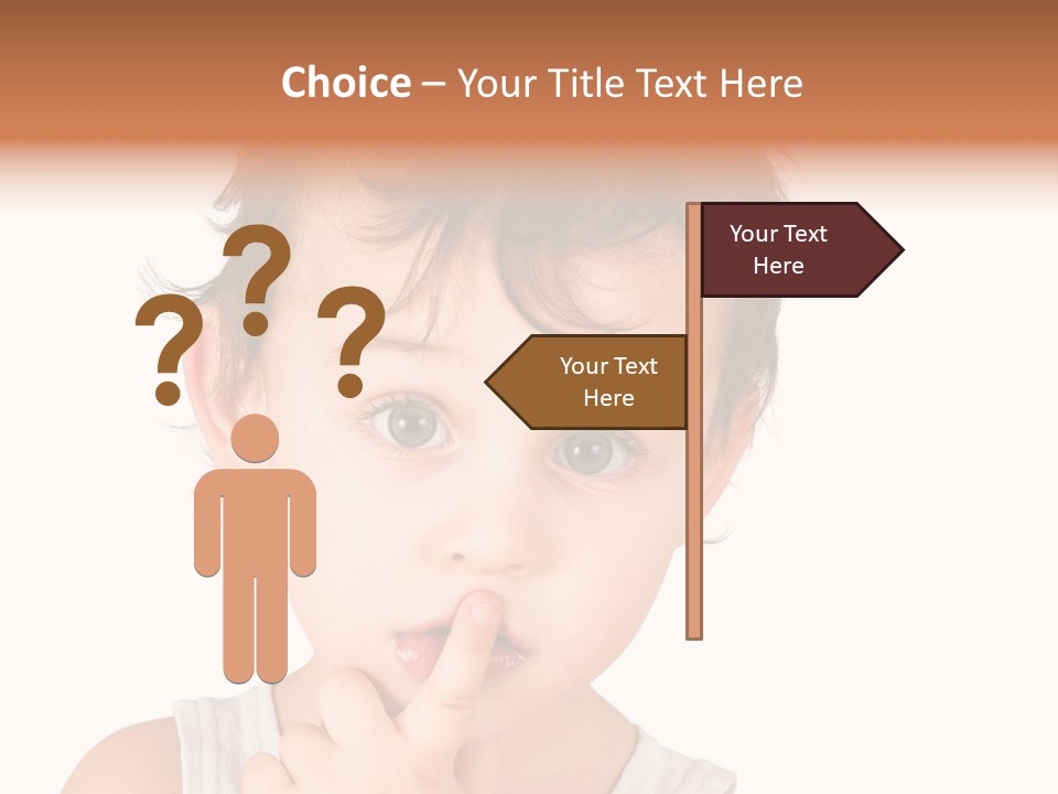 Cut Contemplating Child PowerPoint Template