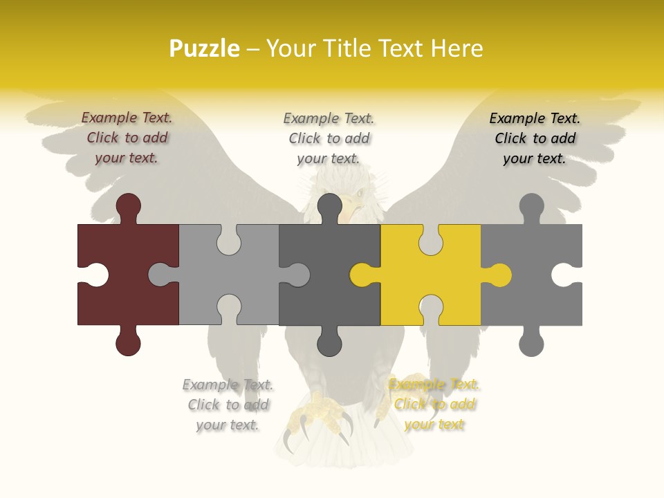 A Bald Eagle With Wings Spread Out PowerPoint Template