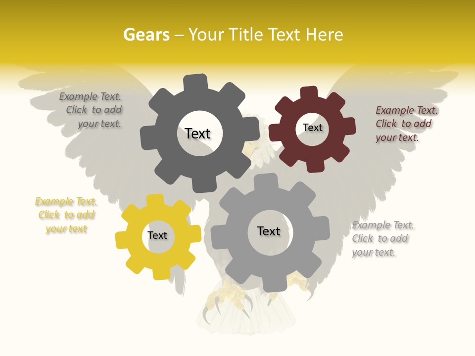 A Bald Eagle With Wings Spread Out PowerPoint Template