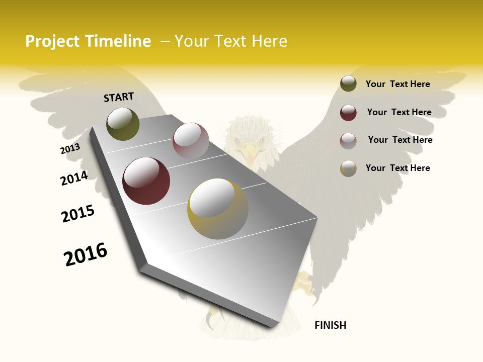 A Bald Eagle With Wings Spread Out PowerPoint Template