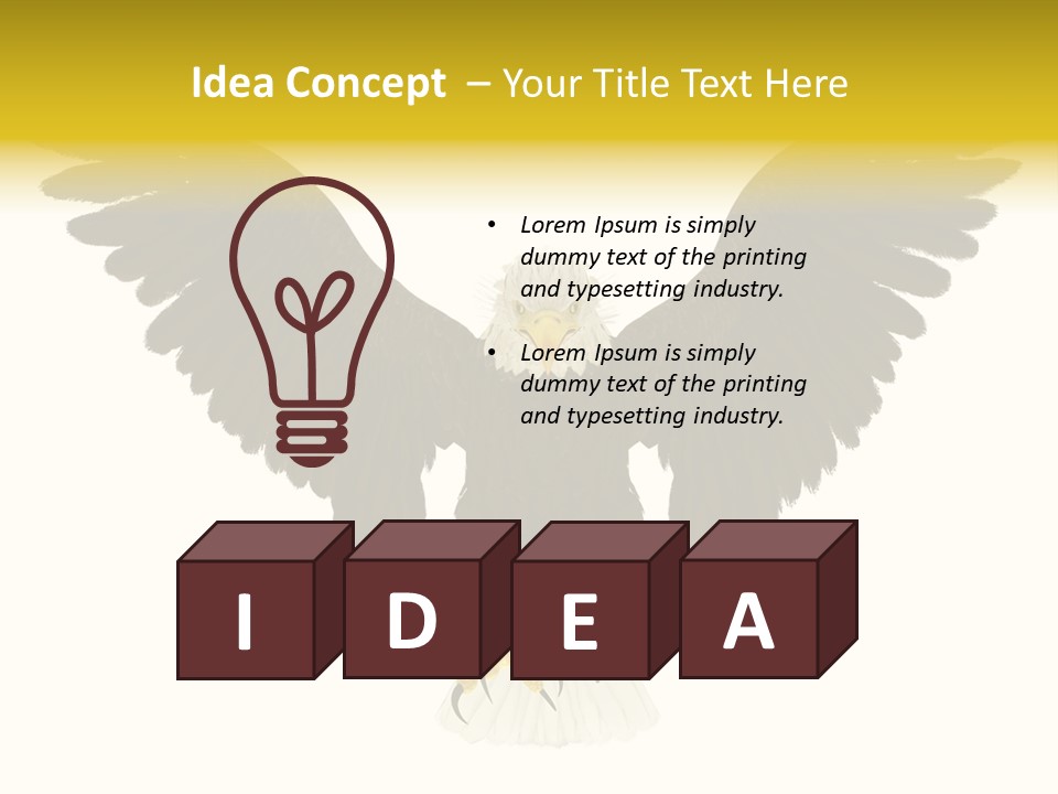 A Bald Eagle With Wings Spread Out PowerPoint Template