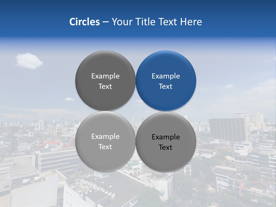 A City Skyline With A Blue Sky And Clouds PowerPoint Template