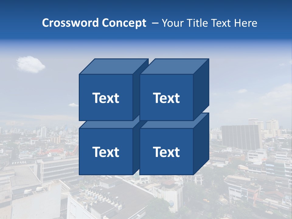 A City Skyline With A Blue Sky And Clouds PowerPoint Template