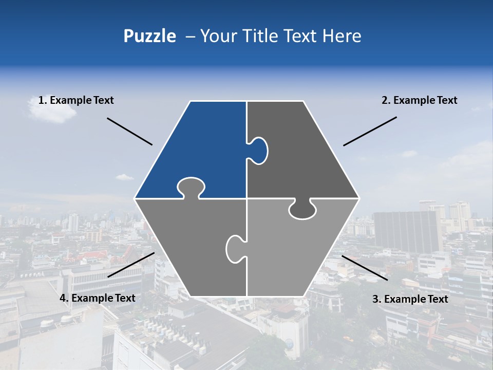 A City Skyline With A Blue Sky And Clouds PowerPoint Template