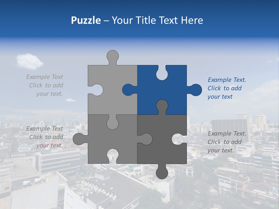 A City Skyline With A Blue Sky And Clouds PowerPoint Template