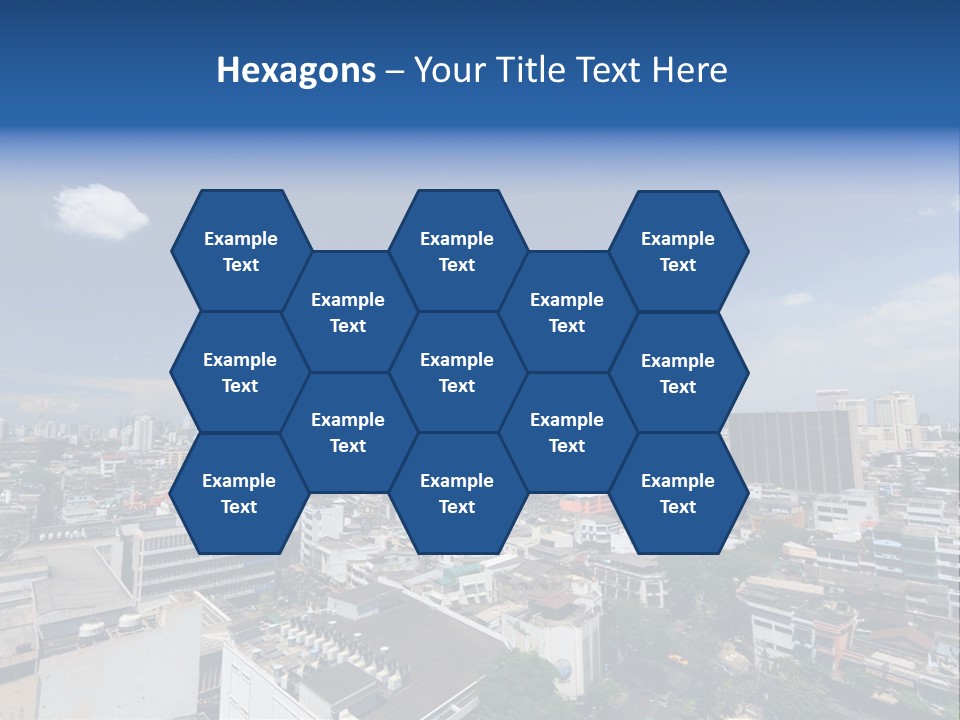 A City Skyline With A Blue Sky And Clouds PowerPoint Template