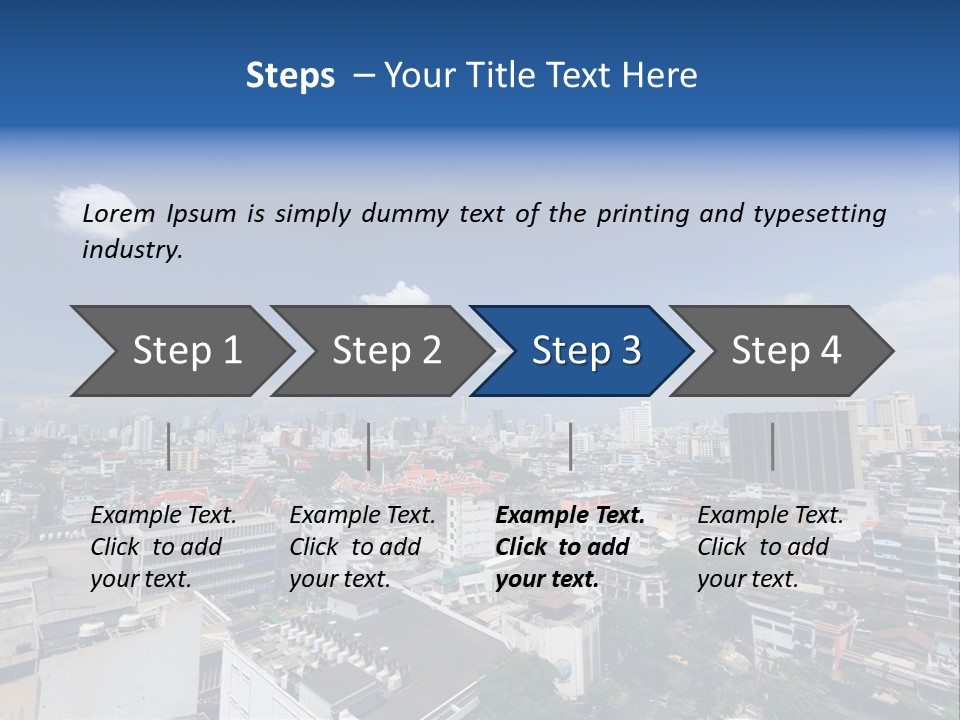 A City Skyline With A Blue Sky And Clouds PowerPoint Template