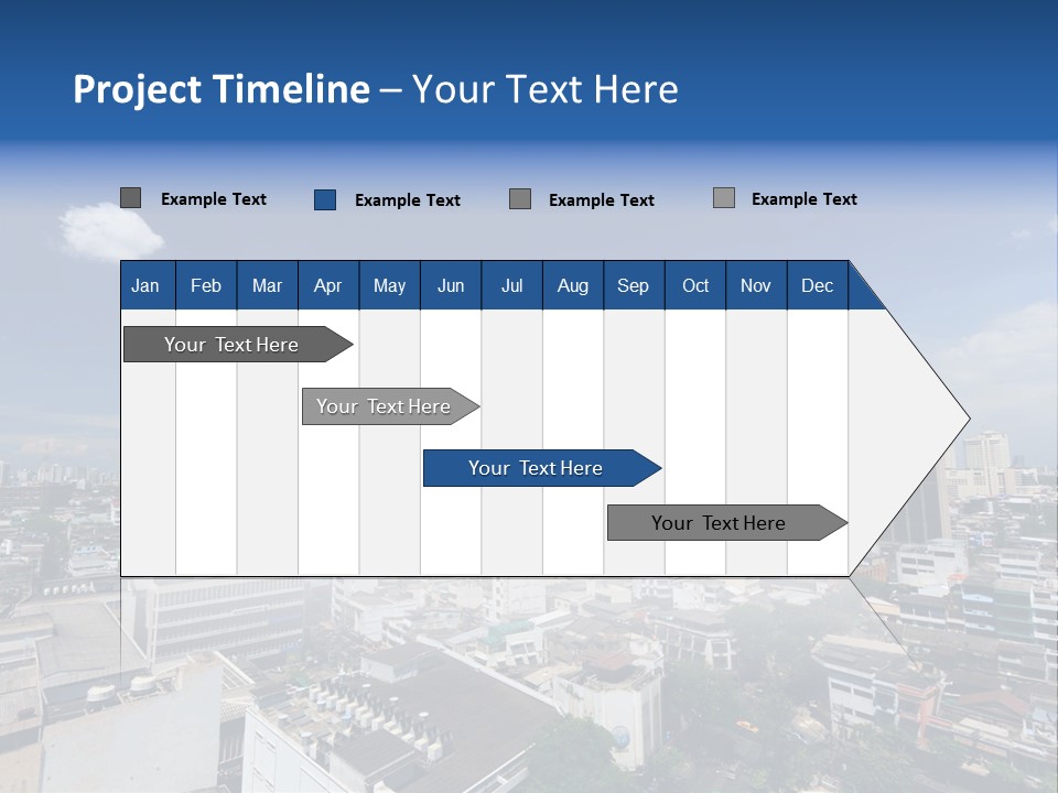 A City Skyline With A Blue Sky And Clouds PowerPoint Template