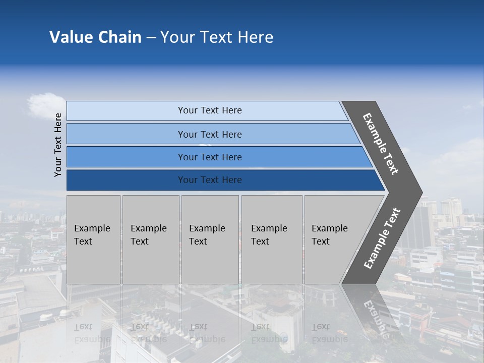 A City Skyline With A Blue Sky And Clouds PowerPoint Template