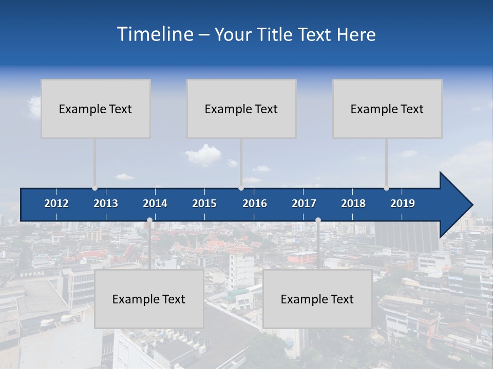 A City Skyline With A Blue Sky And Clouds PowerPoint Template