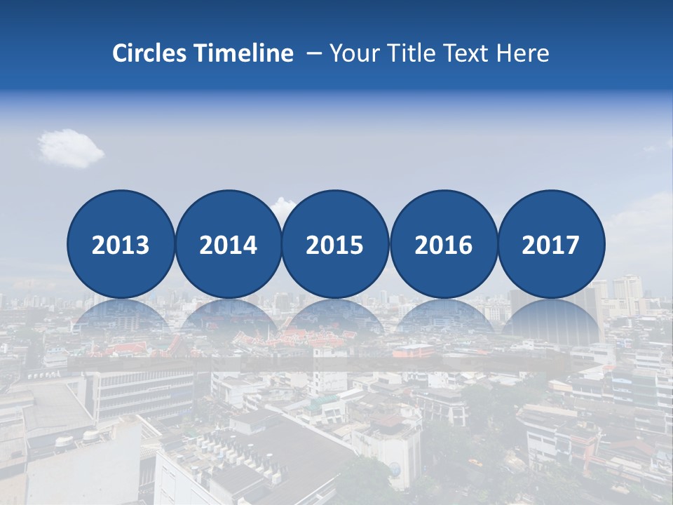 A City Skyline With A Blue Sky And Clouds PowerPoint Template