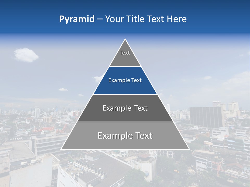 A City Skyline With A Blue Sky And Clouds PowerPoint Template
