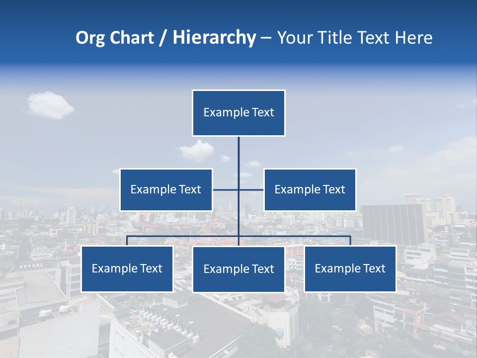 A City Skyline With A Blue Sky And Clouds PowerPoint Template