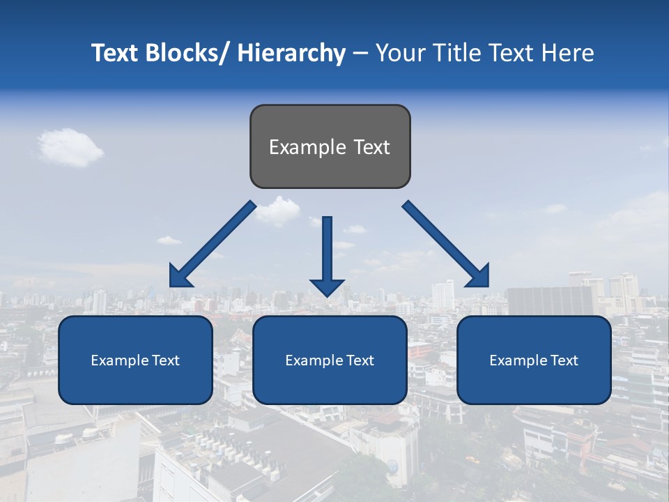A City Skyline With A Blue Sky And Clouds PowerPoint Template