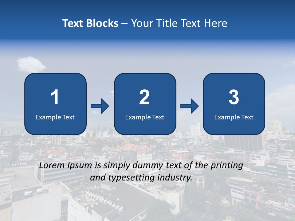 A City Skyline With A Blue Sky And Clouds PowerPoint Template