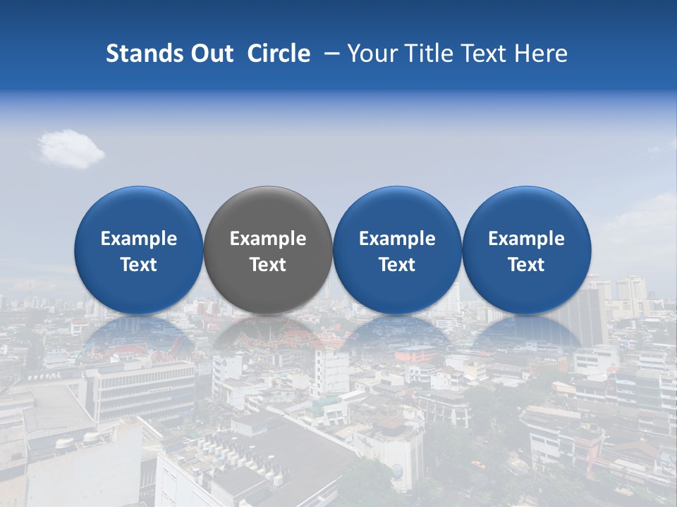 A City Skyline With A Blue Sky And Clouds PowerPoint Template