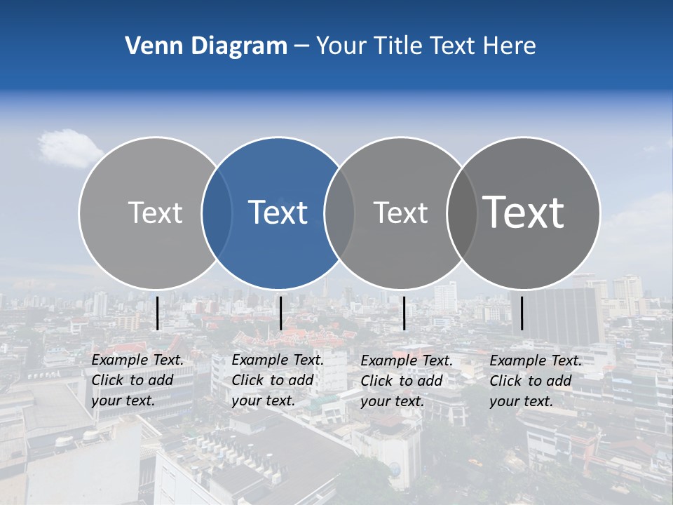 A City Skyline With A Blue Sky And Clouds PowerPoint Template