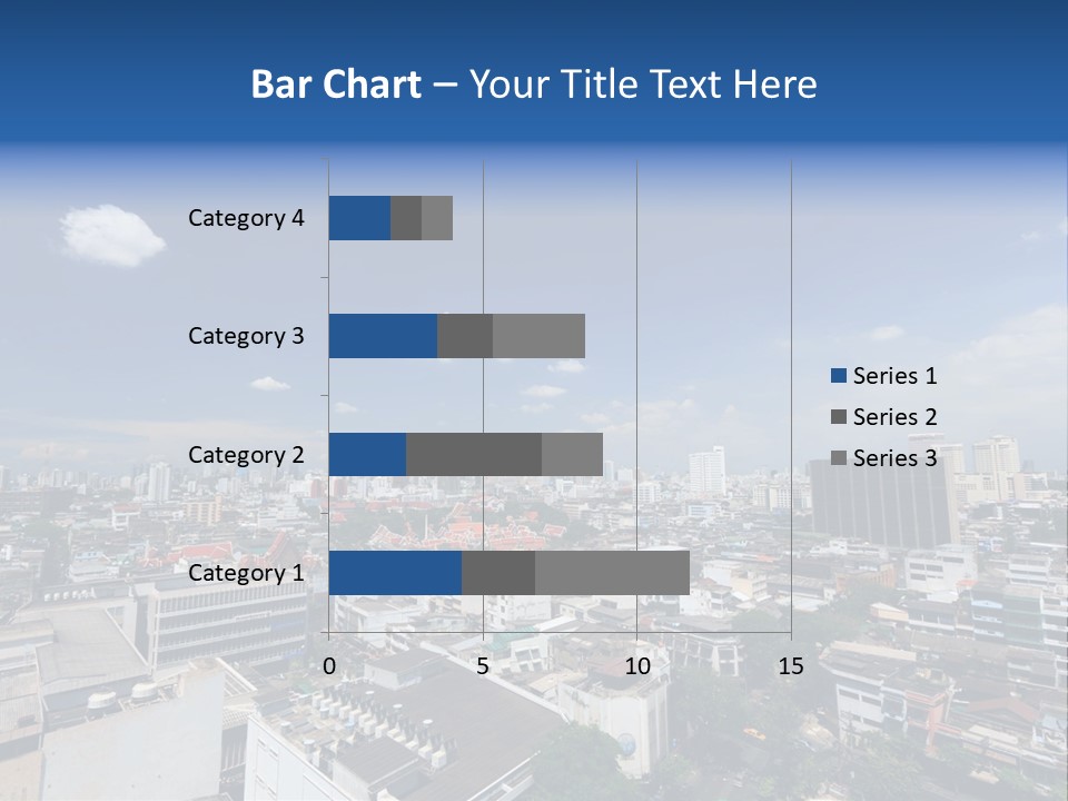 A City Skyline With A Blue Sky And Clouds PowerPoint Template