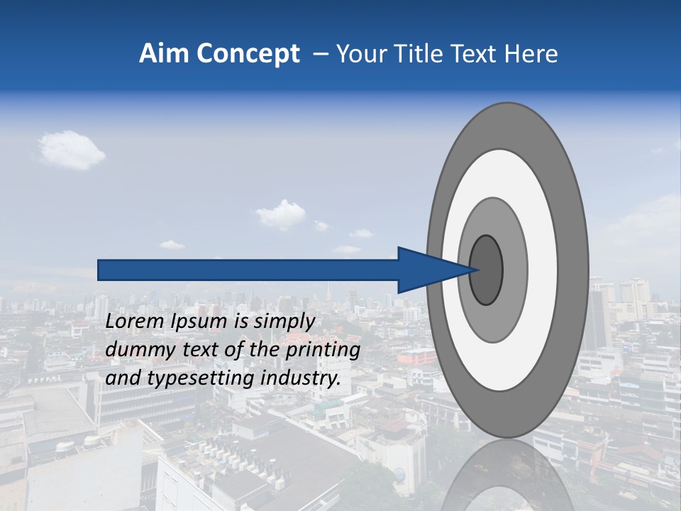 A City Skyline With A Blue Sky And Clouds PowerPoint Template