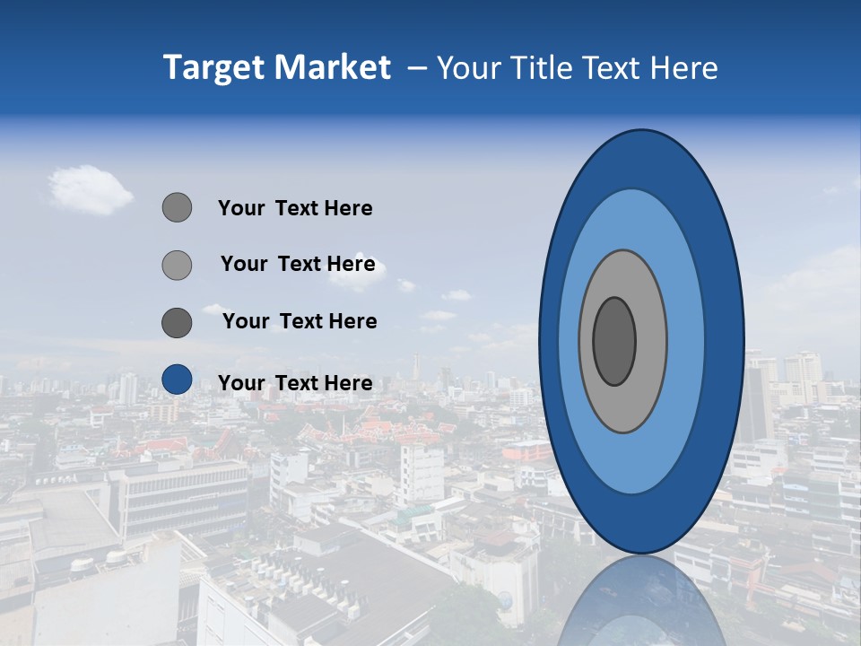 A City Skyline With A Blue Sky And Clouds PowerPoint Template