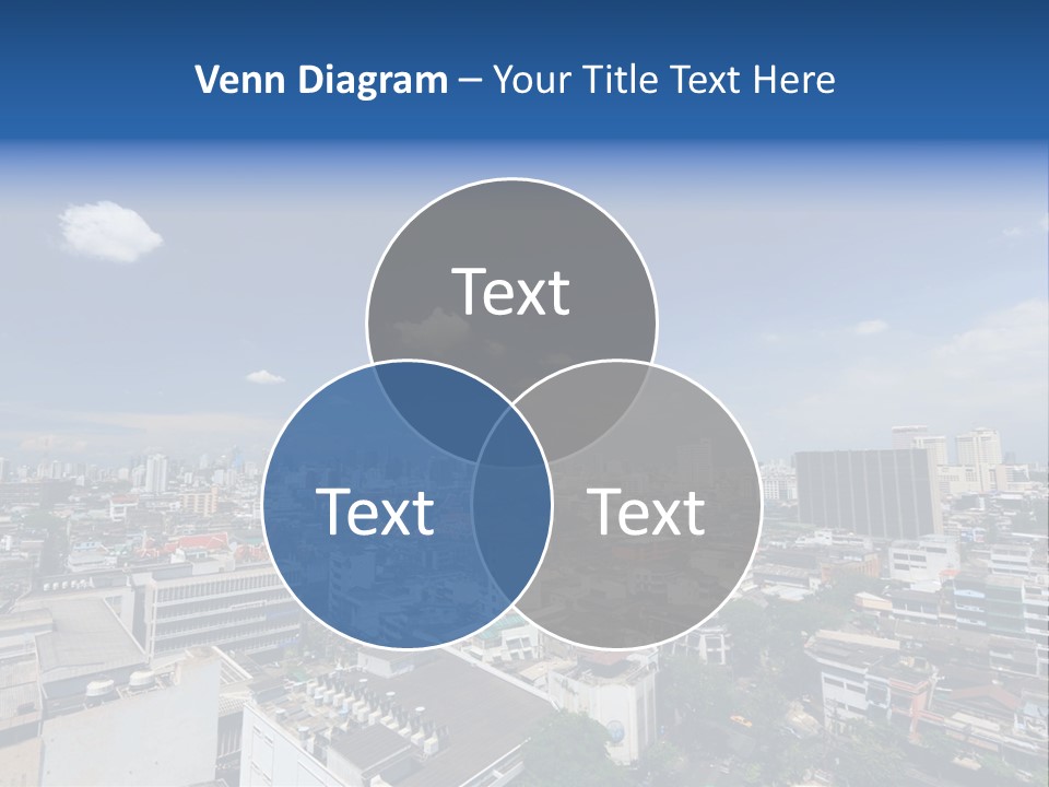 A City Skyline With A Blue Sky And Clouds PowerPoint Template