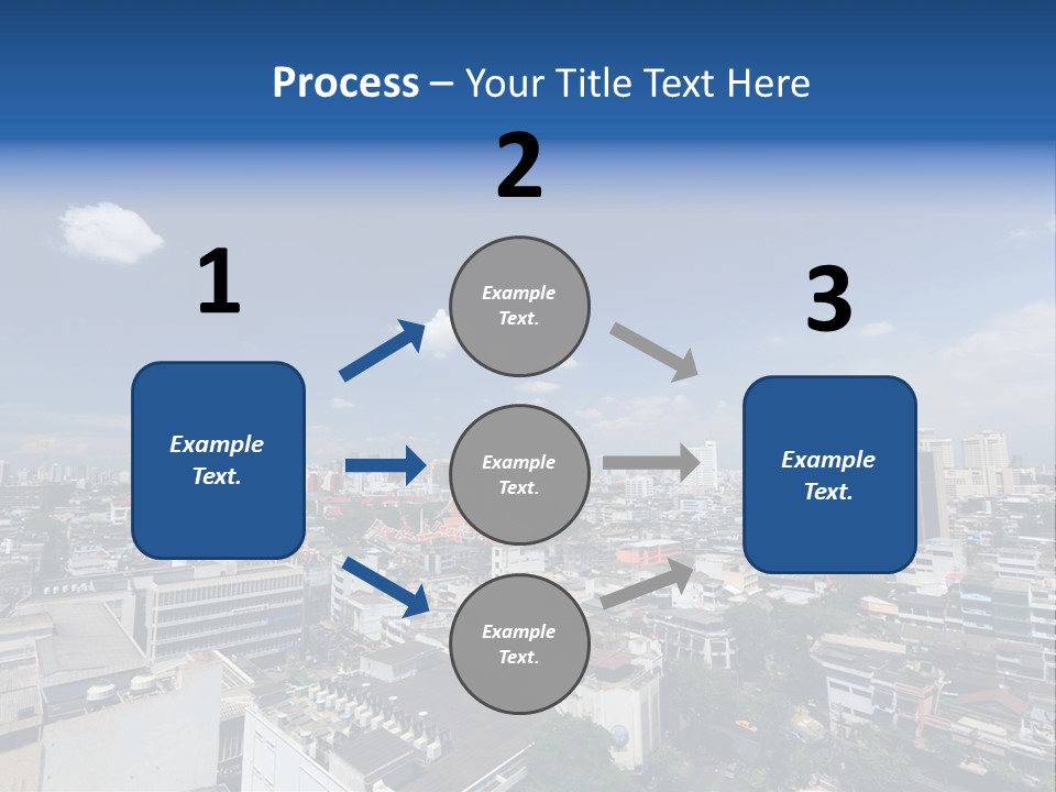 A City Skyline With A Blue Sky And Clouds PowerPoint Template