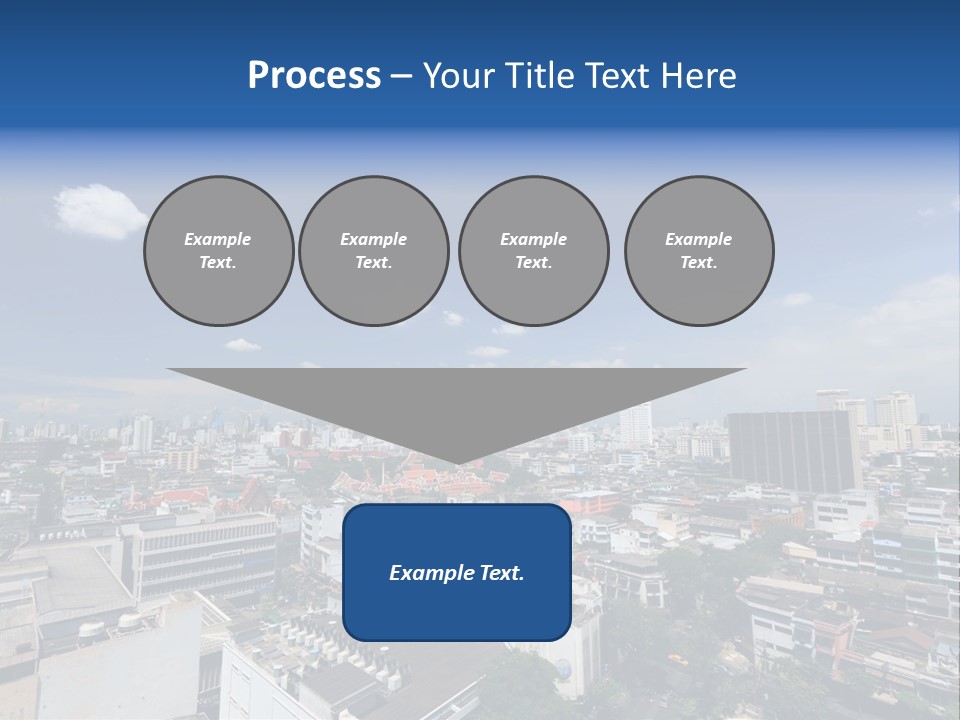 A City Skyline With A Blue Sky And Clouds PowerPoint Template